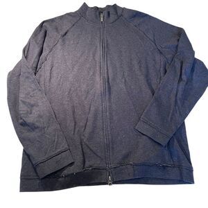 BUGATCHI‎ Full Zip Raw Seam Shirt Jacket Navy Blue Size Medium